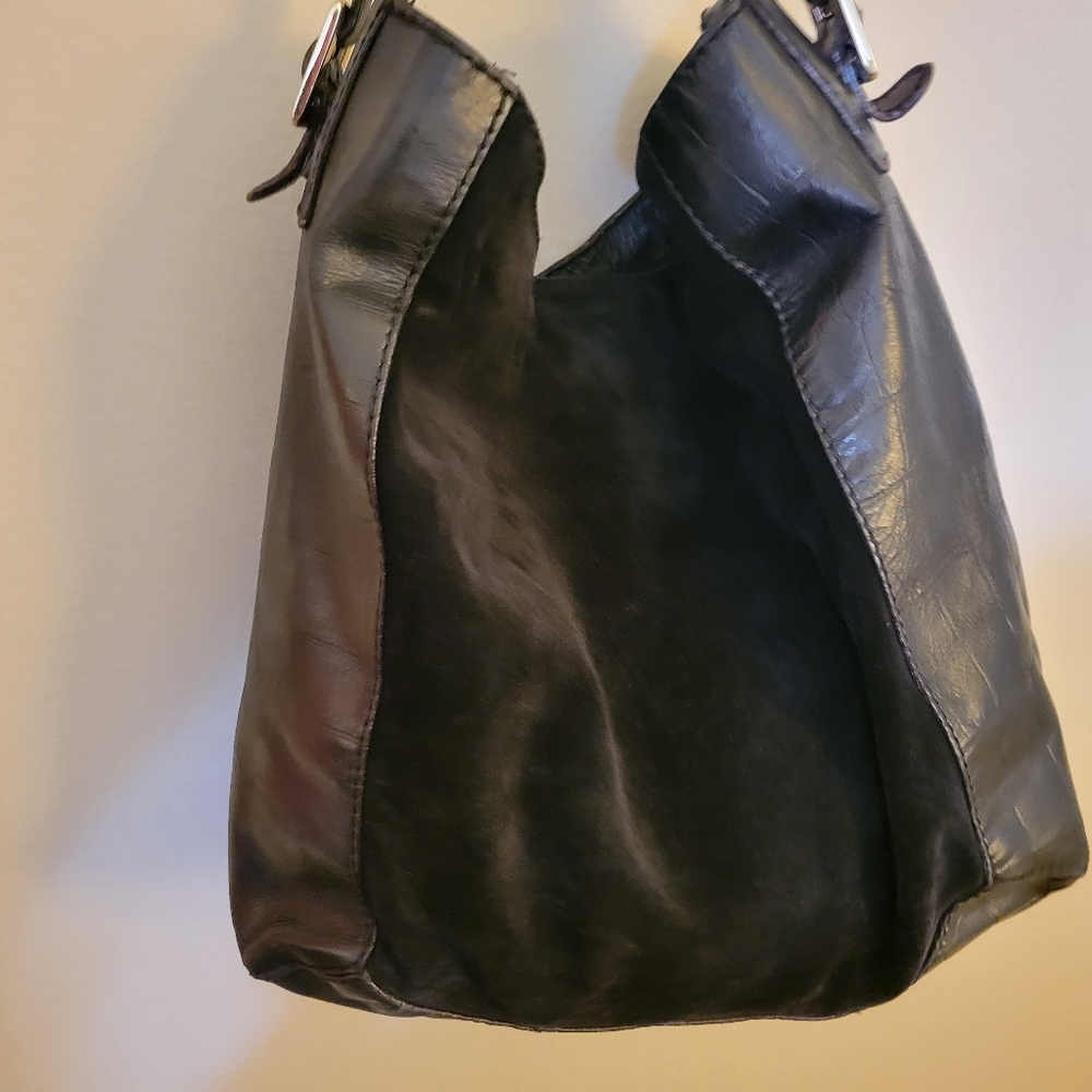 KATE SPADE CROC EMBOSSED, SUEDE & LEATHER 12IN 12IN HOBO BAG - Picture 8 of 12